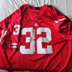 Adidas Men's Wisconsin Badgers Red and White Jersey